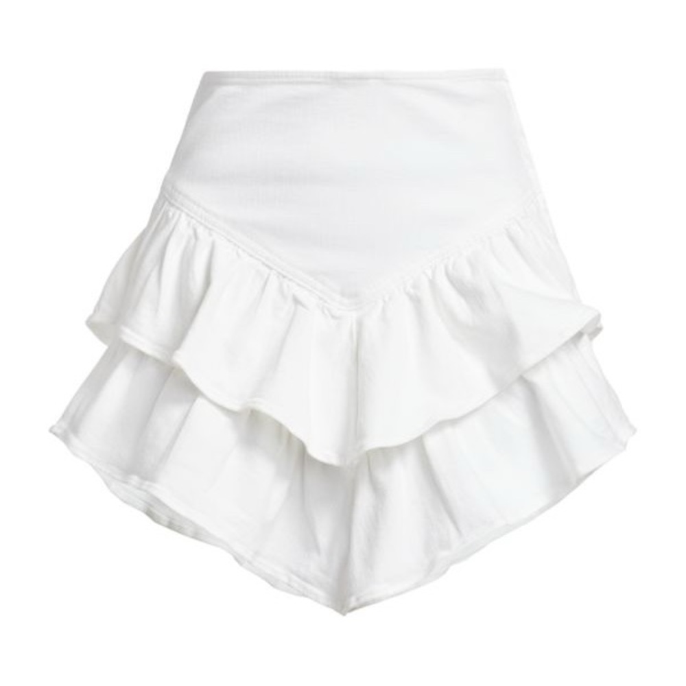 Mother White The Ruffle Mini Skirt